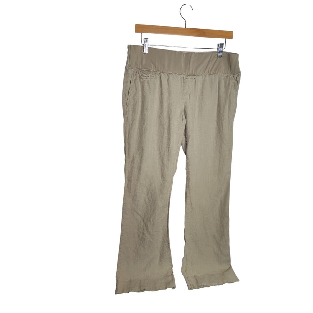 Gap 100% Linen Pull On Bootcut Khaki/tan pants size 2 R